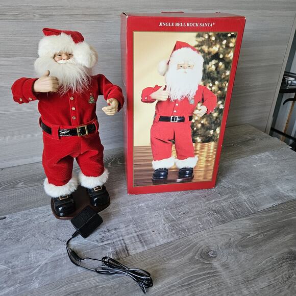 Jingle Bell Rock Santa Claus Animated Dancing Singing W Box Holiday Christmas - Picture 1 of 16